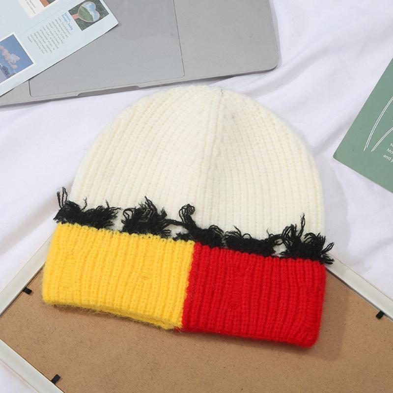 Korean Version Color Matching  – обзор и цена Beanie Cuffed Knit
