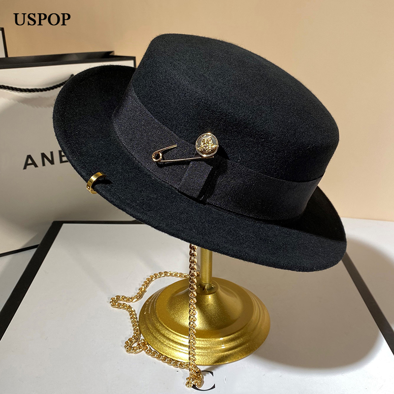 USPOP New Winter Hats Women Bl – обзор и цена Fedora Hat Wool
