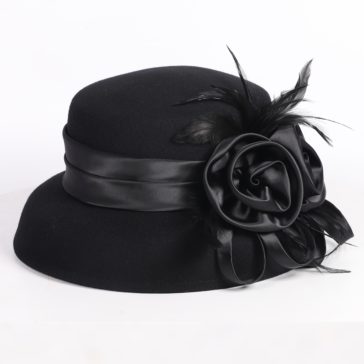 Women's Black Wool Felt Cloche – обзор и цена Fedora Hat Wool