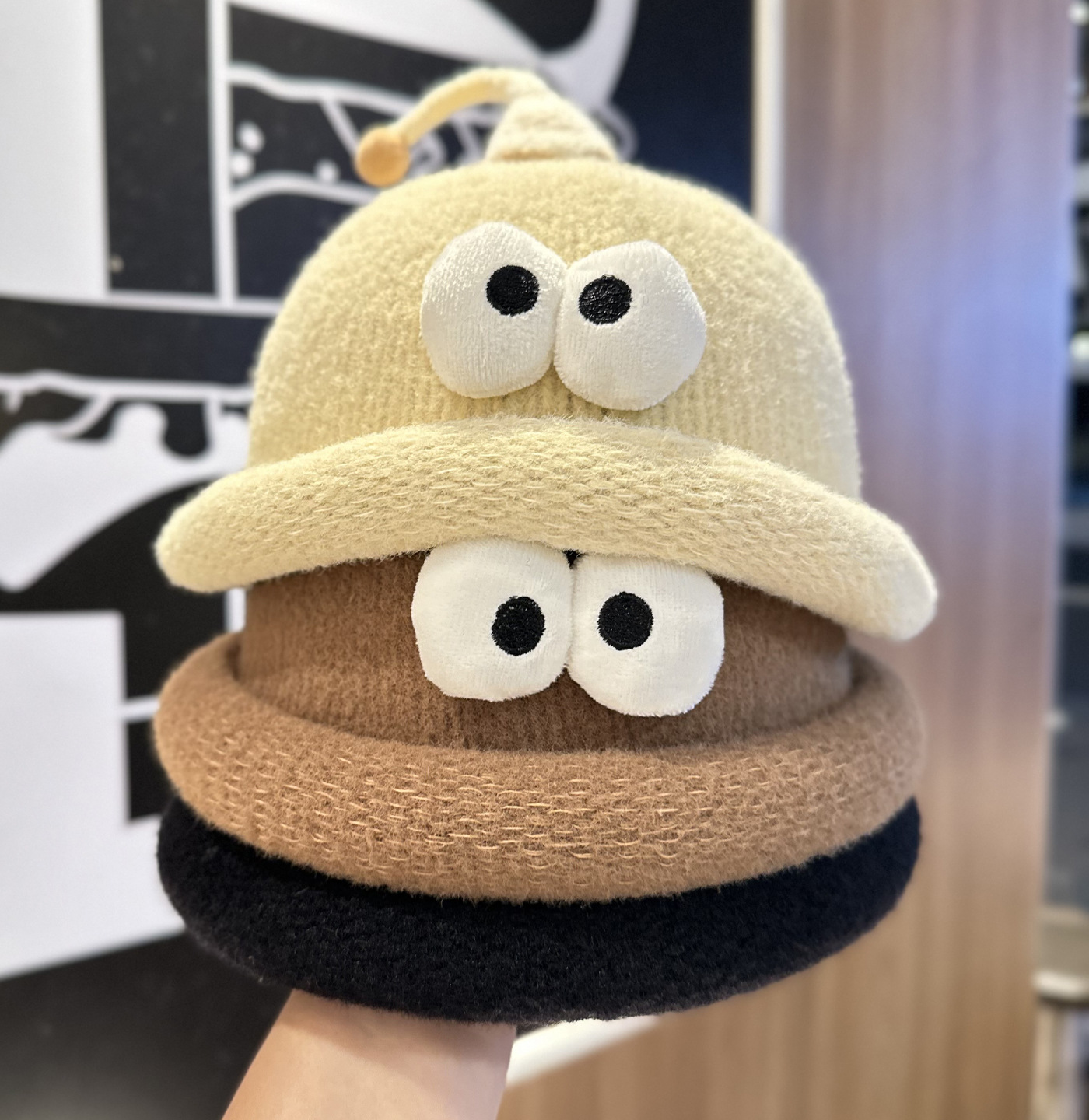 Playful Big-Eyed Garlic Knitte – обзор и цена Beanie Cuffed Knit