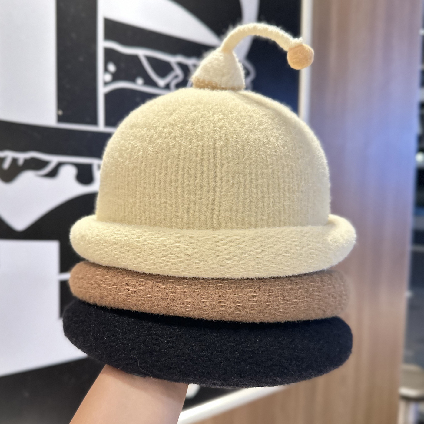 Playful Big-Eyed Garlic Knitte – обзор и цена Beanie Cuffed Knit