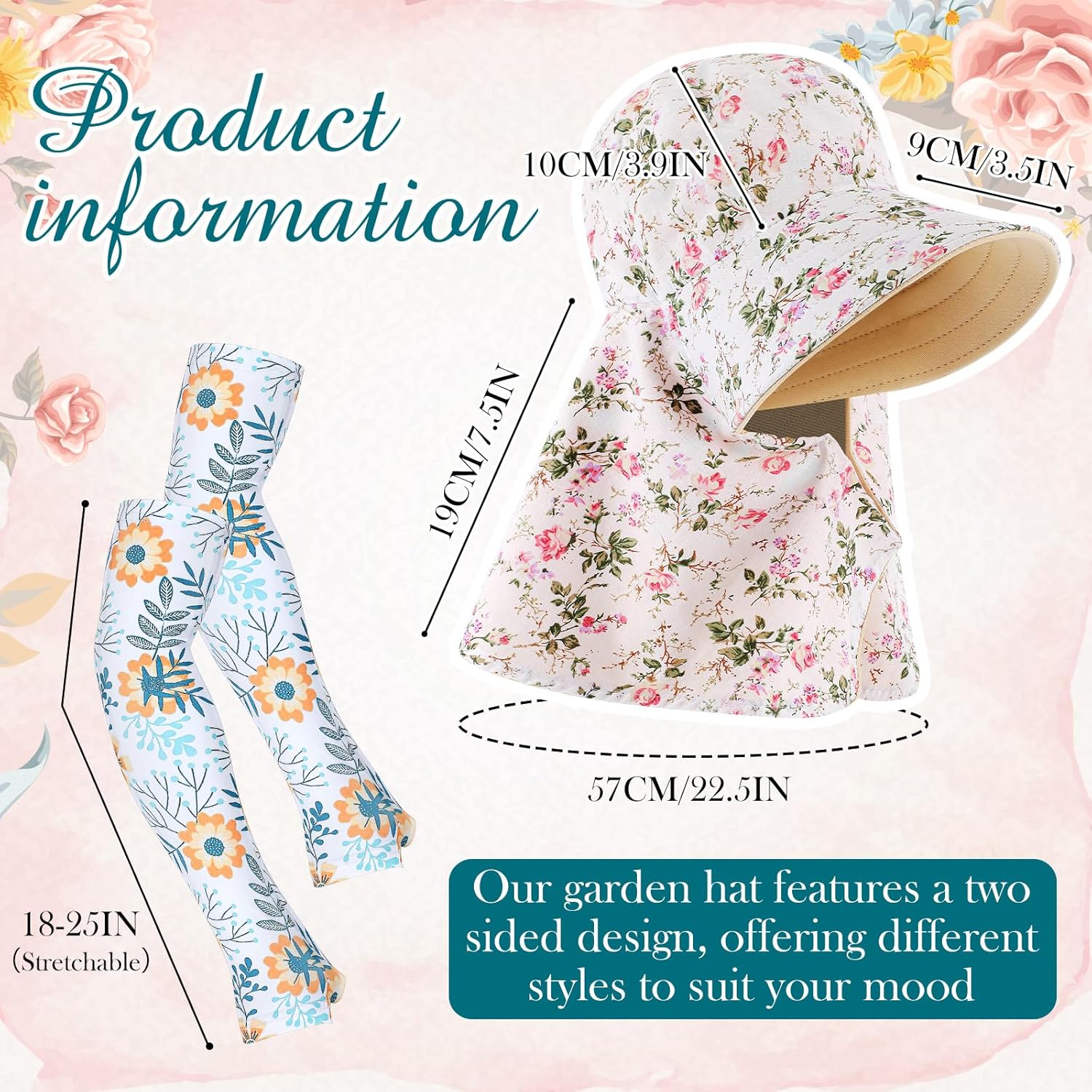 2 Pcs Floral Garden Hat for Wo – обзор и цена Sun Hat Wide Brim