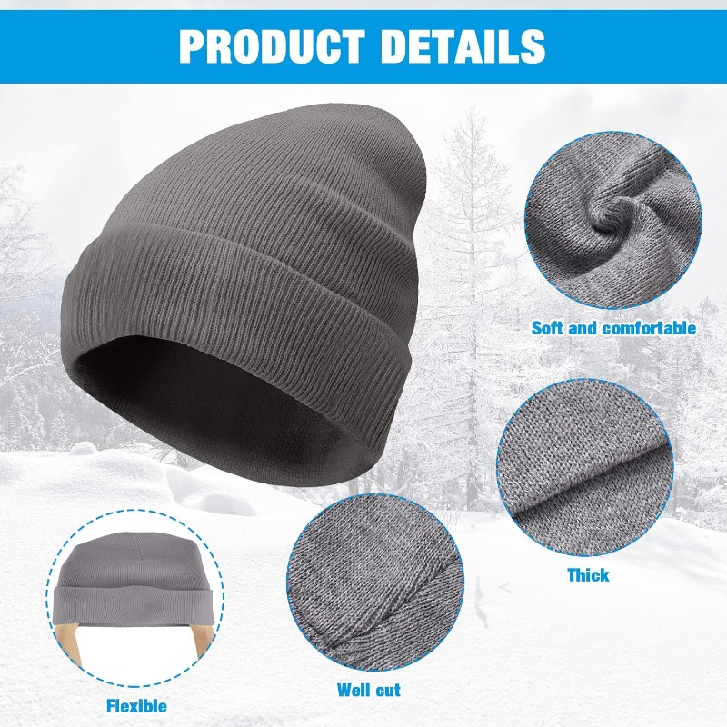 1pc Winter Warm Thick Beanie H – обзор и цена Beanie Cuffed Knit