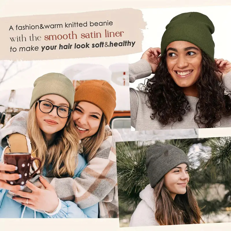 Unisex Satin Lined Anti Static – обзор и цена Beanie Cuffed Knit