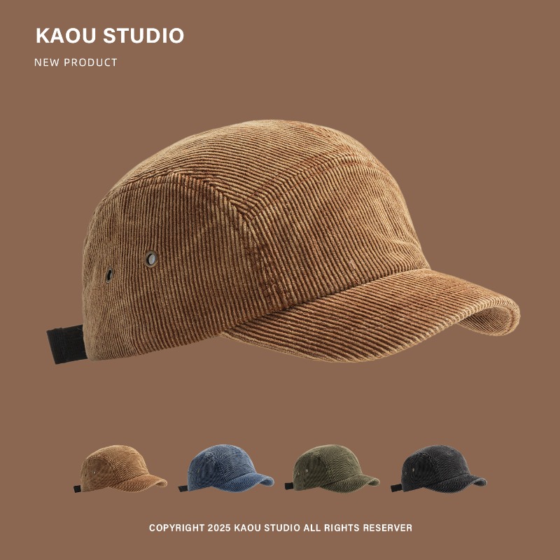 Japanese Retro Solid Color Cor – обзор и цена Corduroy Cap 5 Panel