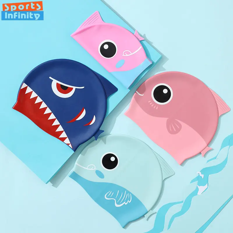 Cartoon Cute Fish Shark Silico – обзор и цена Swim Hat Silicone