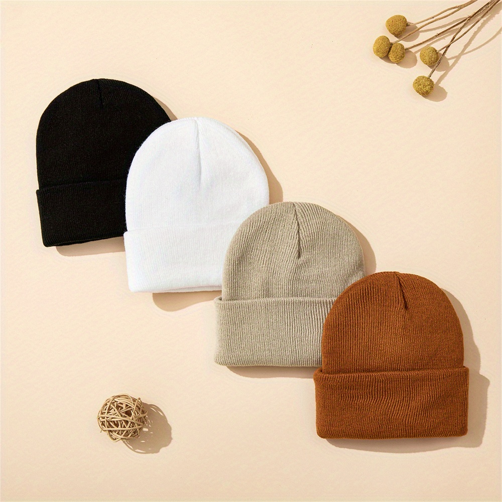 4pcs Baby Hat Knit Cuffed Bean – обзор и цена Beanie Cuffed Knit