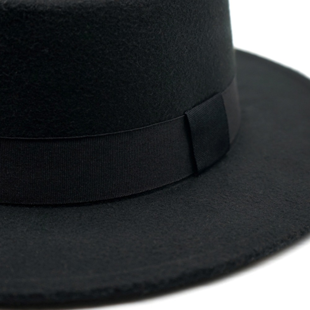British Retro Flat Top Hat wit – обзор и цена Fedora Hat Wool
